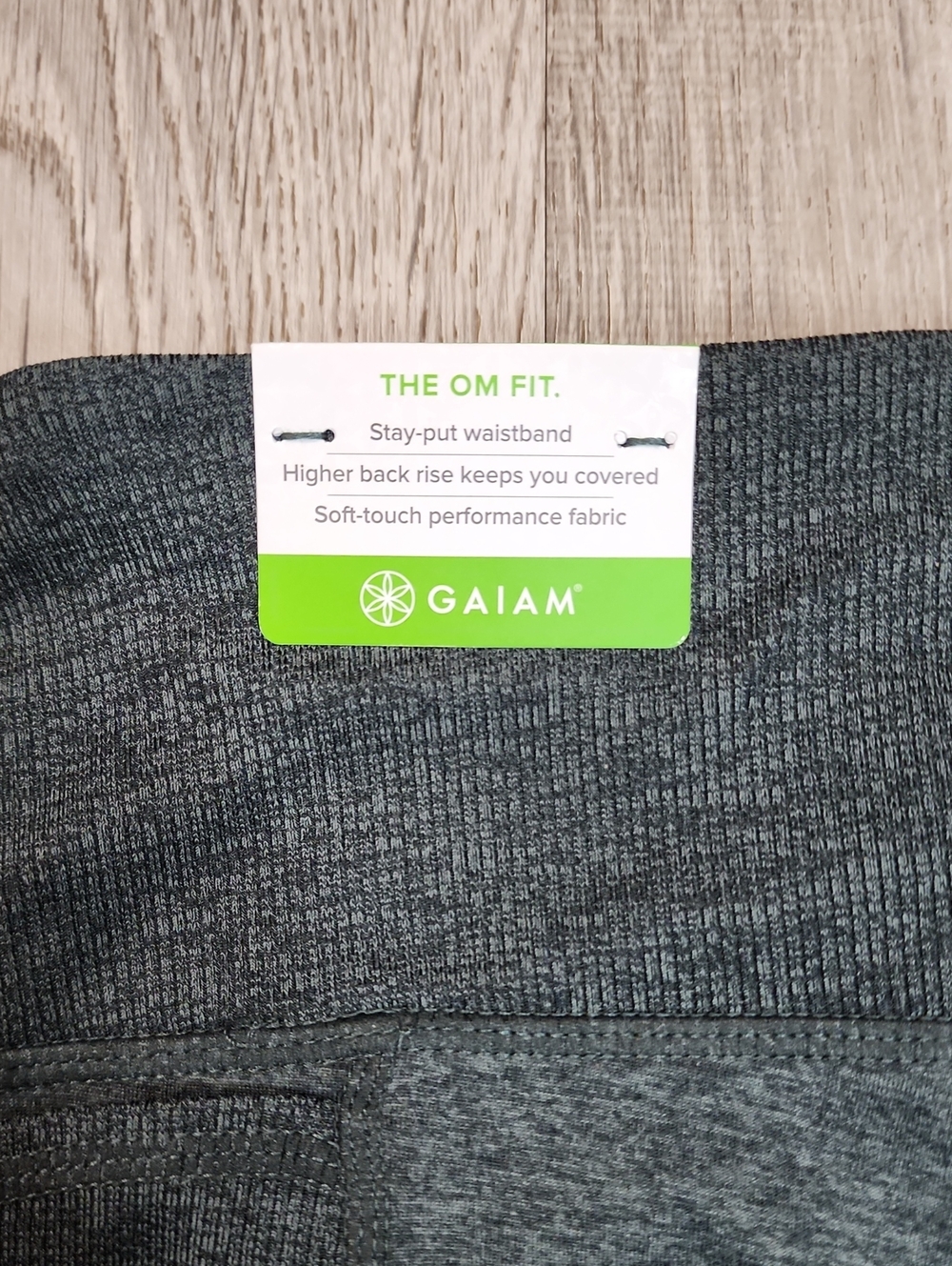 GAIAM The Om Fit Om-Dri Momentum Marled Rib Legging In Urban Chic Heather Size M - Picture 5 of 8